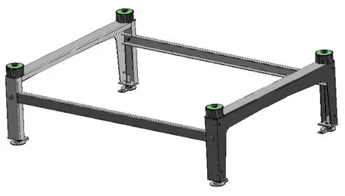 Standkonsole aus Metall mit quadratischem Rahmen und verstellbaren Füßen, konzipiert für die Montage von Daikin Altherma Heizsystemen.